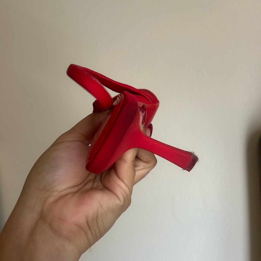 Zara Vibrant Red Slingback Heels - Picture 6 of 6